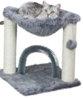 trixie grey baza scratching post with brush for cats 651a7992f14c6